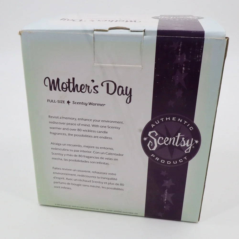 Scentsy Mother's Day Full Size Wax Warmer Mauve Tan‎ Silver Filigree Crystal